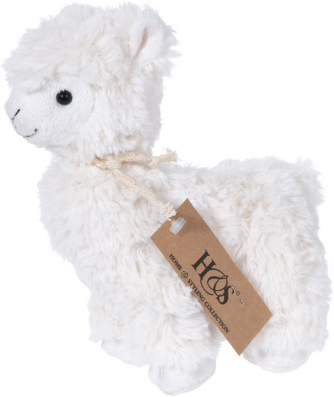 knuffel lama junior 18 x 13 cm pluche wit