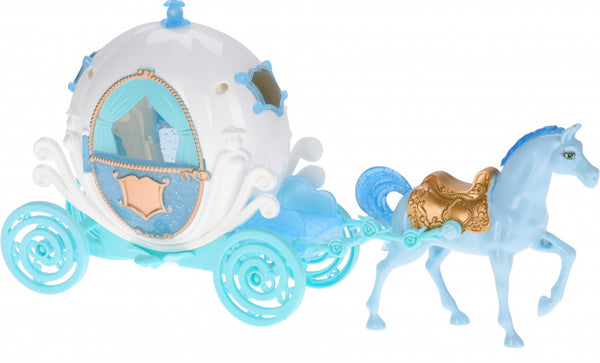 koets met paard meisjes blauw/wit 2-delig