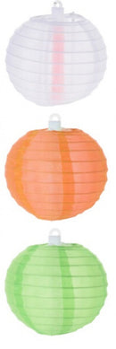 lampion glow-in-the-dark groen/wit/oranje 3 stuks