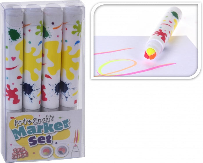 markeerstiften 3-in-1 4 stuks