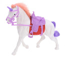 paard met hoorn en zadel 17 cm wit