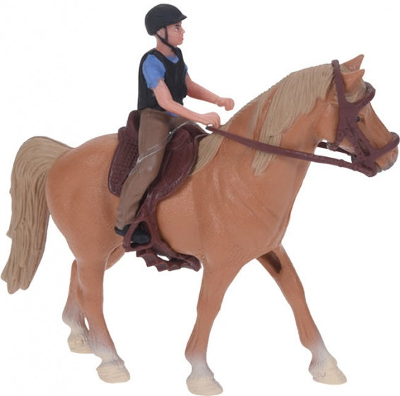 paard met ruiter bruin