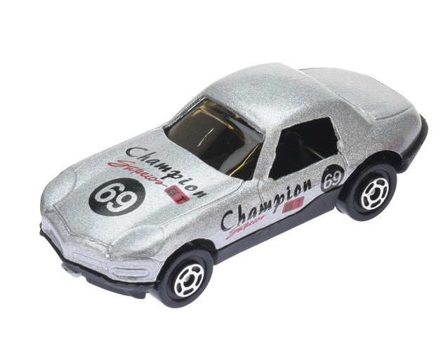 raceauto junior 7,5 cm RVS zilver