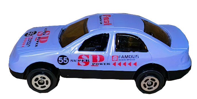 raceauto junior 7,5 cm RVS lichtpaars