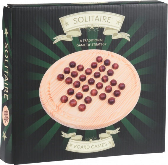 strategiespel Solitaire 21 cm hout naturel/bruin