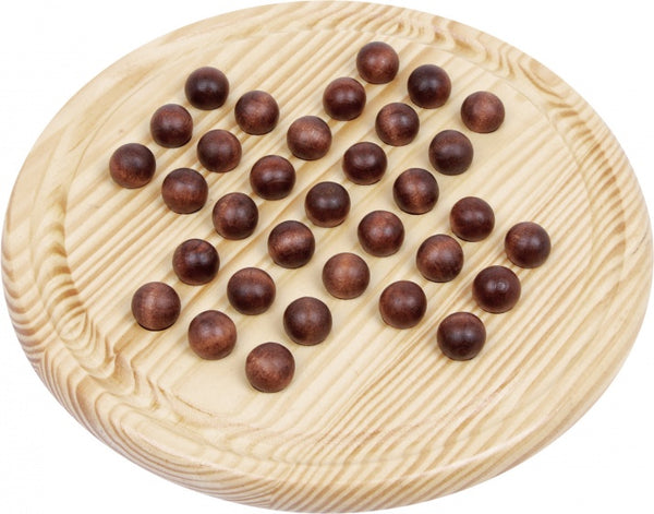 strategiespel Solitaire 21 cm hout naturel/bruin