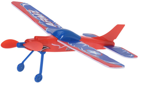 vliegtuig wind-up plane 25 cm rood
