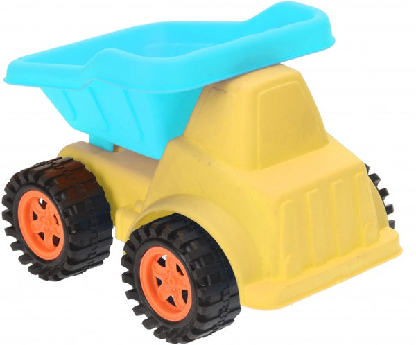 zandvrachtwagen 20 cm geel/blauw