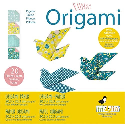 origami Duif vouwen 20 x 20 cm 20 stuks multicolor