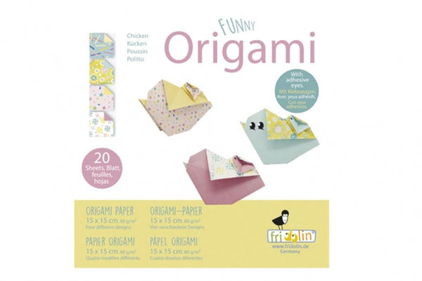 origami Kip vouwen 15 x 15 cm 20 stuks multicolor