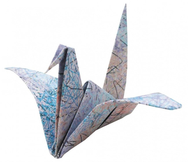 origami Kraanvogel vouwen 15 x 15 cm 20 stuks multicolor