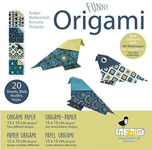 origami Parkiet vouwen 15 x 15 cm 20 stuks multicolor