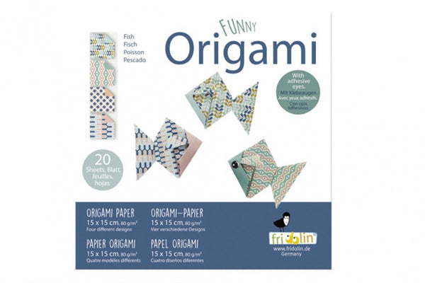 origami Vissen vouwen 15 x 15 cm 20 stuks multicolor