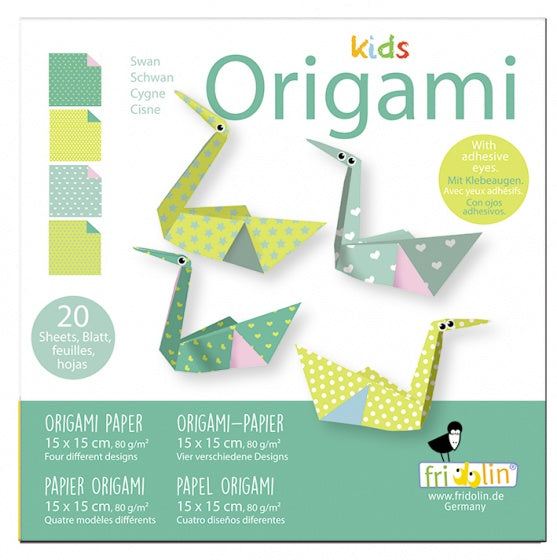 origami Zwaan vouwen 15 x 15 cm 20 stuks multicolor