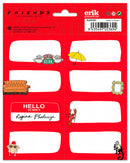 etiketten zelfklevend 4 x 8 cm papier rood/wit 16 stuks