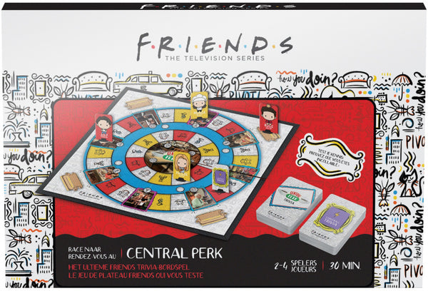 trivia-bordspel Race to Central Perk wit/rood 63-delig