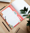 weekplanner 21 x 29,7 cm A4 papier rood/wit 54 vellen