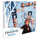 dominostenen Frozen II 6 x 3,5 cm hout blauw 28-delig