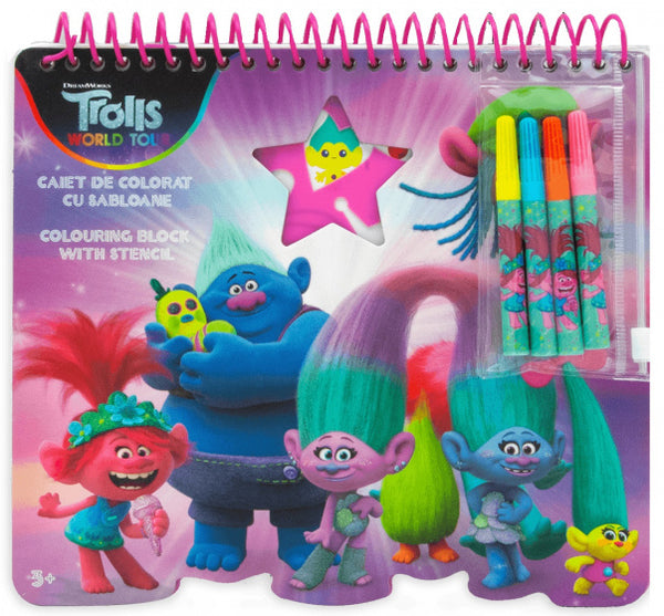 kleurboek meisjes 20 x 21,5 cm karton roze/paars 5-delig