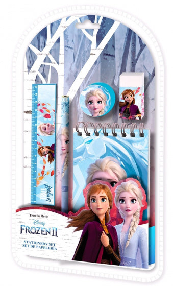 schrijfset Frozen 13,8 x 25 cm blauw 5-delig