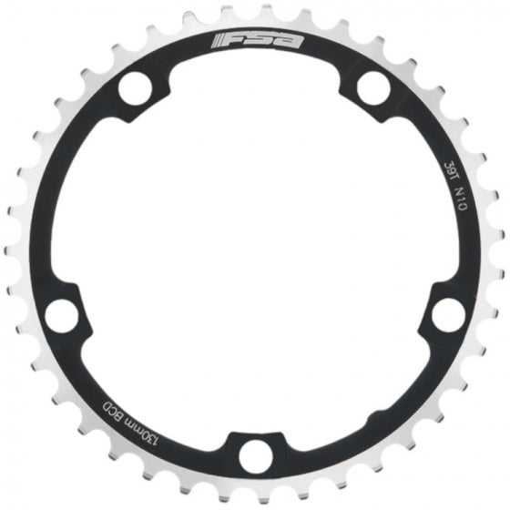 kettingblad 9/10S 39T 130 mm aluminium zwart/zilver