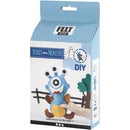 knutselset DIY-monster junior vilt blauw 4-delig
