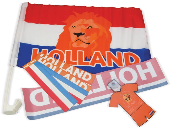 autodecoratie Holland oranje/wit 7-delig
