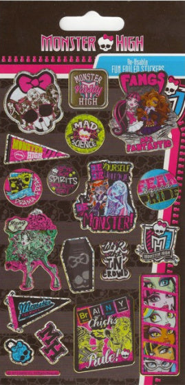 foliestickers Monster High junior bruin 18 stuks