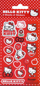 stickers Hello Kitty meisjes rood/wit 18 stuks