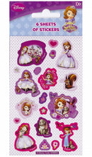 stickervel Sofia The First 12,5 cm paars 6 stuks