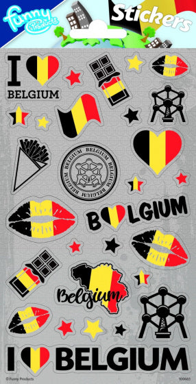 stickers België 20 x 10 cm folie papier 28 stuks