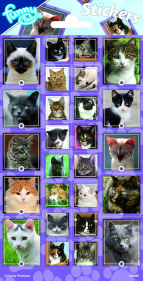 stickers Cats 20 x 10 cm papier paars 26 stuks