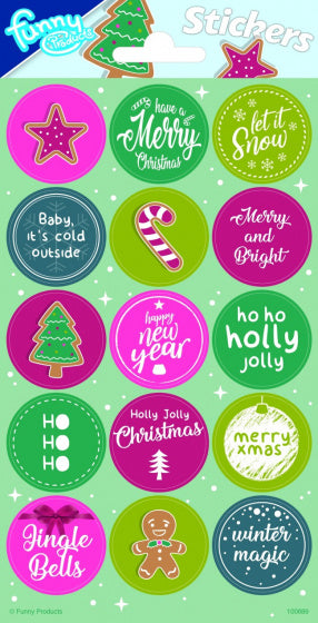 stickers Christmas 20 x 10 cm groen 15 stuks