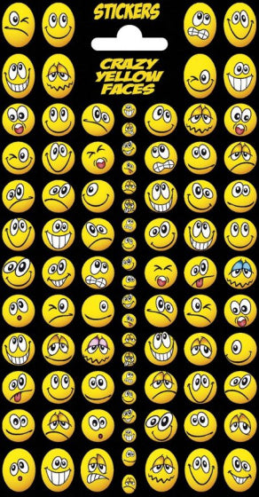Totum Twinkle Stickers Glitter Sheet Crazy Yellow Faces
