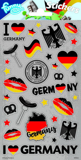 stickers Duitsland 20 x 10 cm grijs 28 stuks