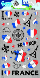 stickers Frankrijk 20 x 10 cm grijs 28 stuks