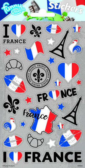 stickers Frankrijk 20 x 10 cm grijs 28 stuks