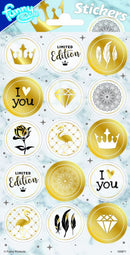 stickers Gold 20 x 10 cm goud 15 stuks