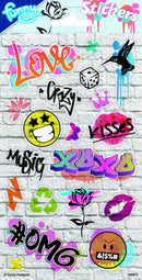 stickers Graffiti 20 x 10 cm papier 19 stuks