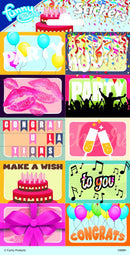 stickers Party junior 20 x 10 cm papier 10 stuks