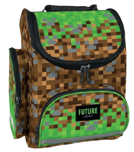 rugzak junior 15 liter polyester bruin/groen