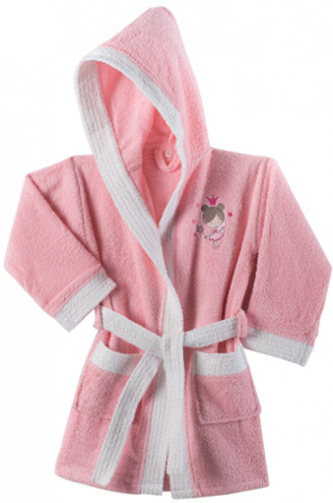 badjas junior katoen roze maat 116/128