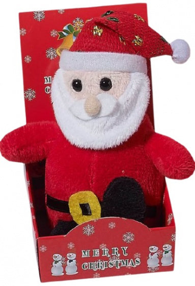 kerstman speelfiguur junior 13 x 8 cm pluche rood