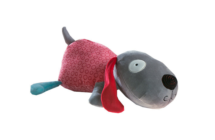 knuffel hond 35 cm grijs