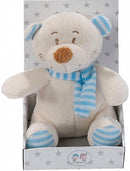 knuffelbeer junior 10 x 16 cm pluche wit/blauw