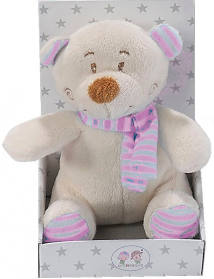 knuffelbeer junior 10 x 16 cm pluche wit/roze