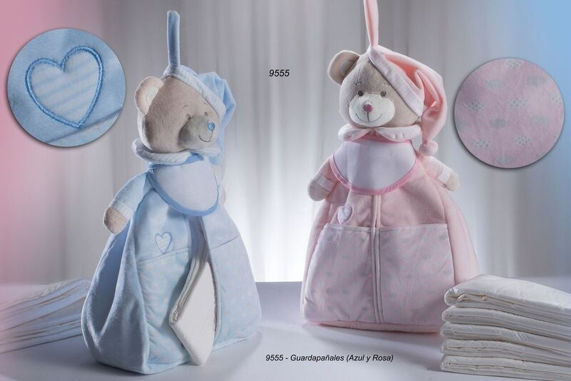 knuffelbeer luiertas 45 cm roze