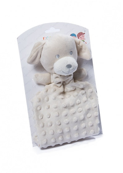 knuffeldoekje hondje 23 cm beige