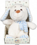 knuffelkonijn junior 10 x 16 cm pluche wit/blauw