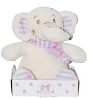knuffelolifant junior 10 x 16 cm pluche wit/roze